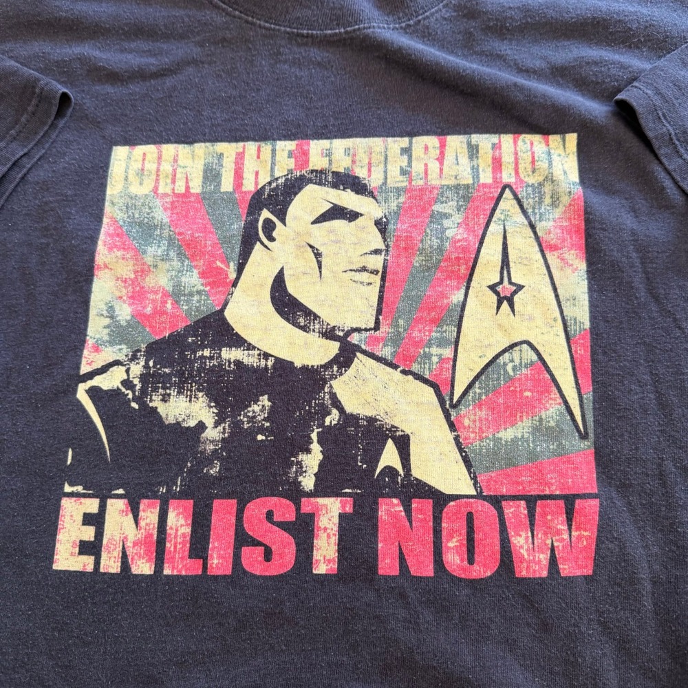 Star Trek Join The Federation Enlist Now Graphic Shirt Black Mens Size Large - Picture 5 of 5